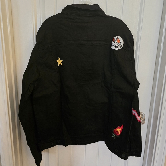 Embellish Devin Denim Jacket with Colorful Patches - Picture 7 of 7